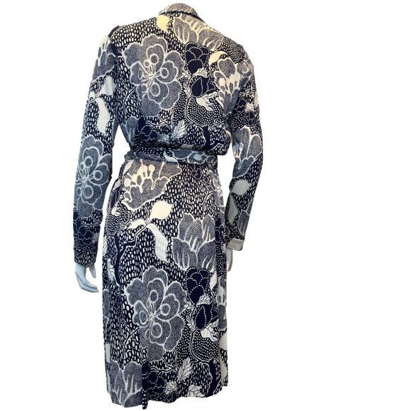 Diane von Furstenberg Navy New Jeanne Two Wrap Navy Dress 100% Silk Size 10 - Picture 6 of 13